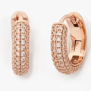 Kate Spade Rose Gold Crystal Hoop Earrings